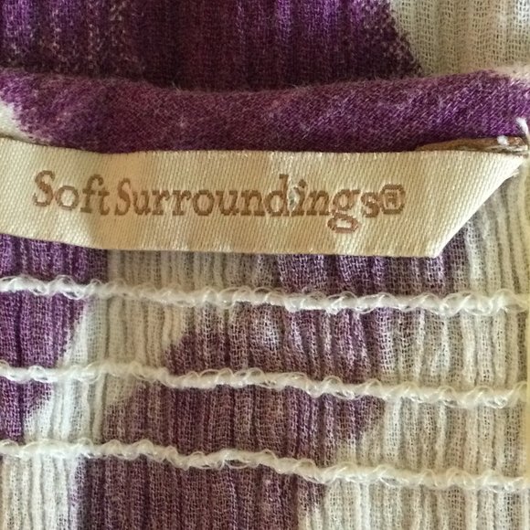 Soft Surroundings Purple/White Gauze Smocked Dress - Picture 6 of 6